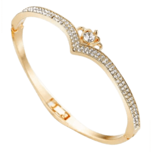 Bracelet princesse, luxe, avec zircones, couleur or.